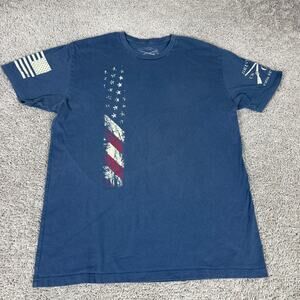Grunt Style Shirt Mens XL Blue Red USA Flag Patriotic Casual Short Sleeve